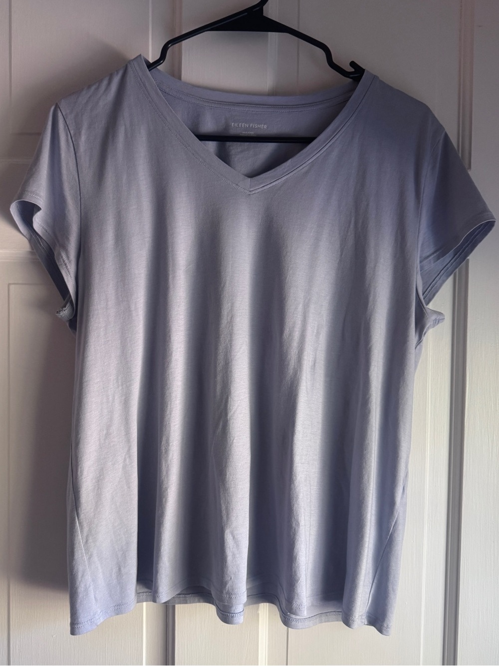 Eileen Fisher Organic Cotton V-Neck Tee Pale Lilac Size Medium